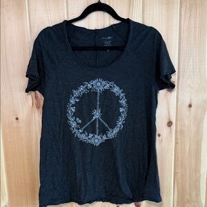 NATURAL LIFE Black Peace Sign Tee